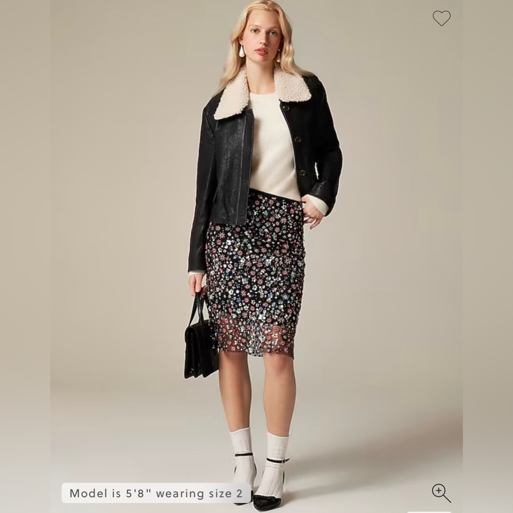 J. Crew Black Floral Pencil Skirt